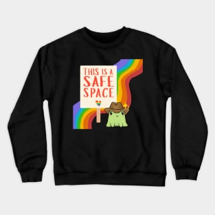 Rainbow Cowboy Frog - Safe Space Crewneck Sweatshirt